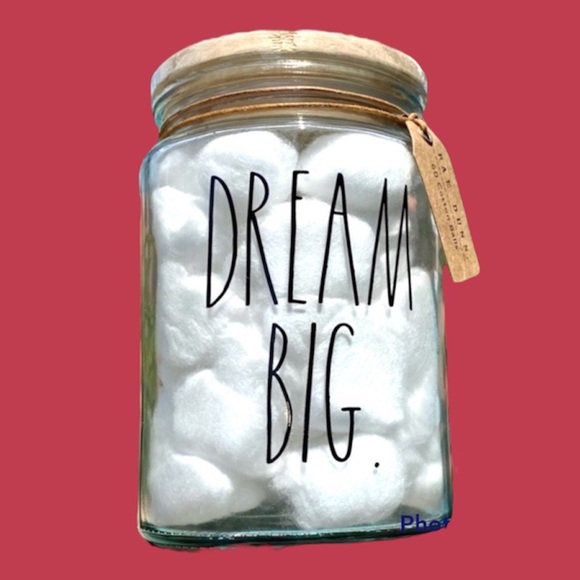 NWT DREAM BIG Large Cotton Ball Jar - Picture 3 of 7
